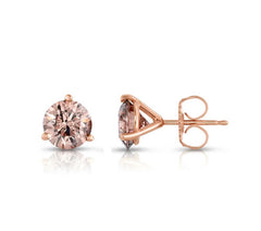 Sabel Collection Rose Gold Fancy Round Diamond Stud Earrings