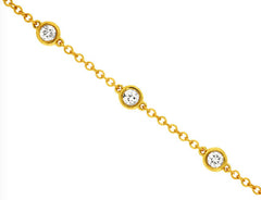 Sabel Collection Yellow Gold Round Diamond Bezel Set Bracelet