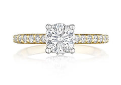 Round Diamond Engagement Ring with Round Diamond Accents