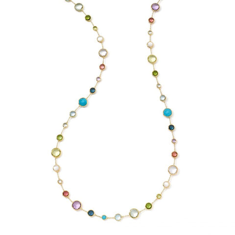 Family Birthstone Link Necklace in Sterling Silver with Gift Box & Gift Wrap