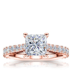 The Studio Collection Princess Cut Diamond Shank Accent Engagement Ring