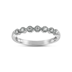 Sabel Collection 14K White Gold Textured Bezel Set Diamond Ring