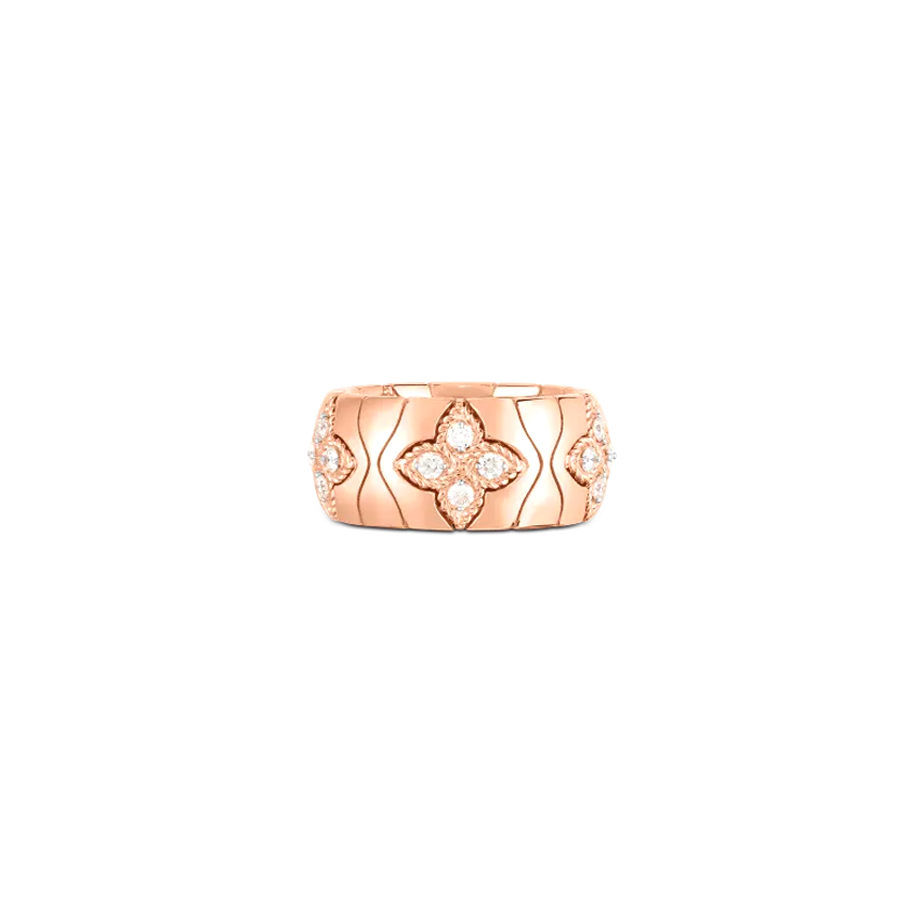 Rose Gold Diamond Flower Band Ring | Roberto Coin | Fink's