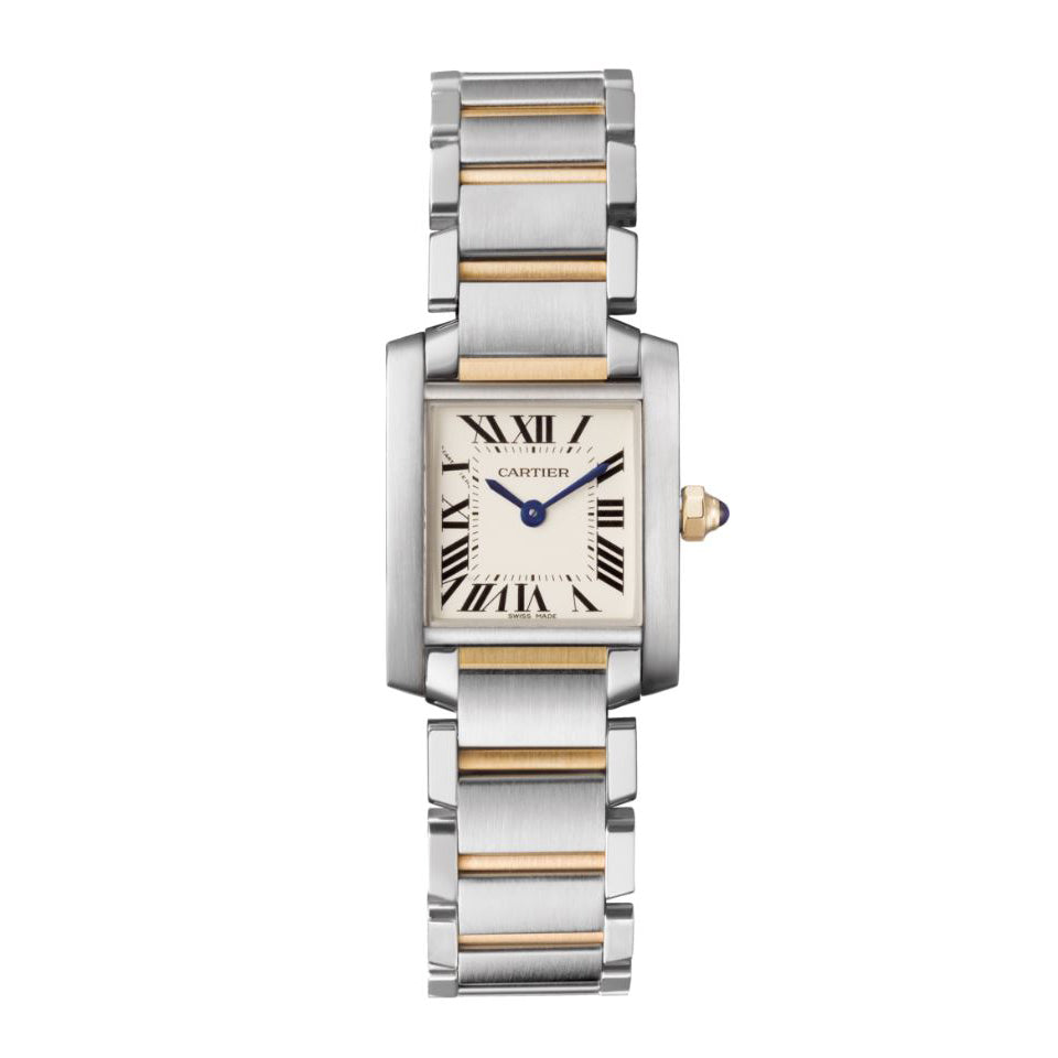 cartier silver gold watch