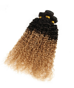 Ombre Jerry Curl Two Tone Black And Blonde 1b 27 Human Hair