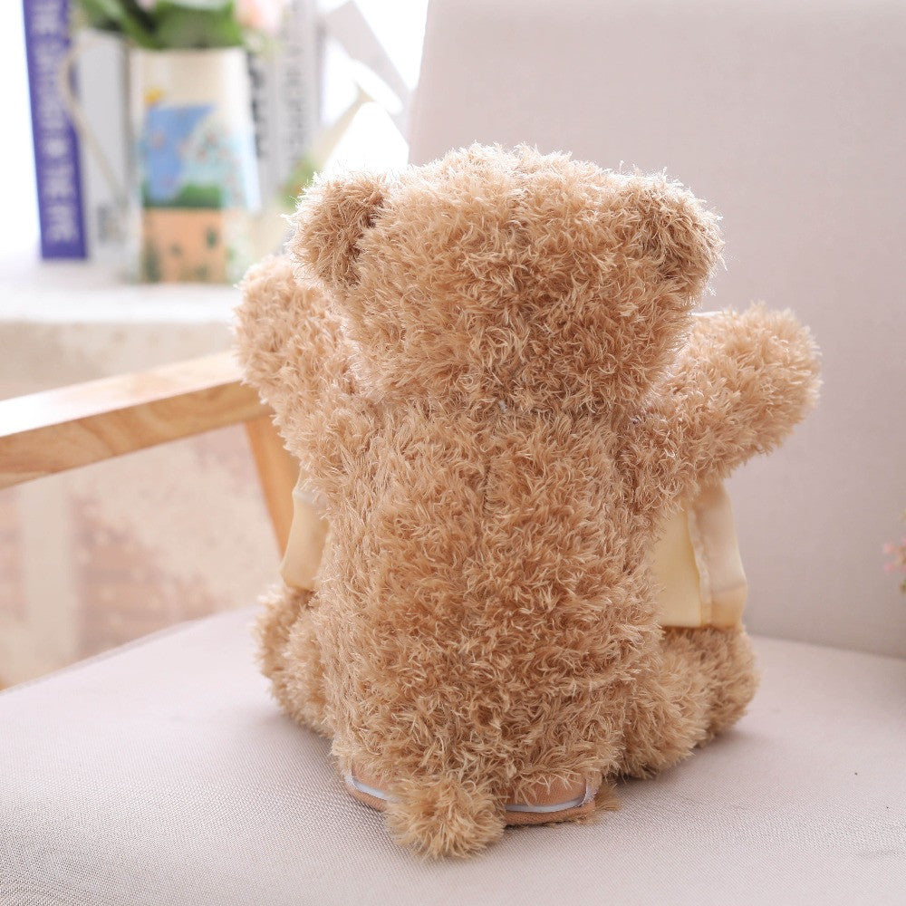 Peek a Boo Teddy Bear Play Hide And Seek bear Lovely Cartoon Stuffed Bear Cute soft Music Plush Toy - Jeybeauty