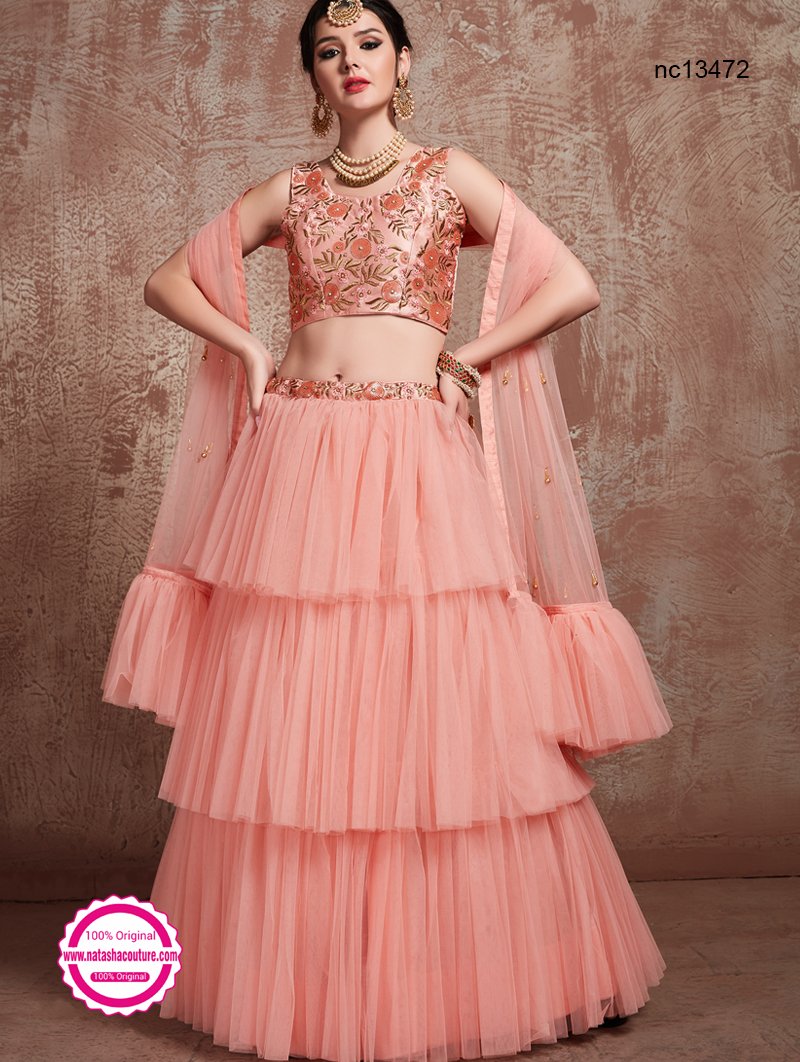 peach lehenga choli