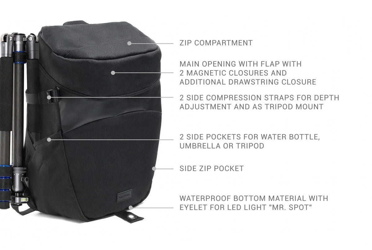 Pocket Side Zip Flap Backpack