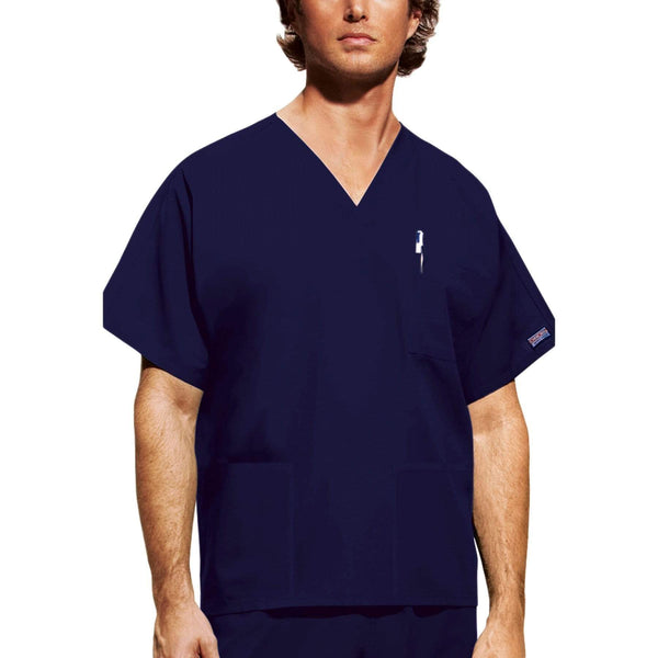 Cherokee Scrubs Top S / Regular Length Cherokee Workwear 4876 Scrubs Top Unisex V-Neck Navy