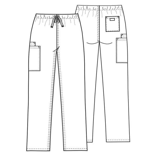 Cherokee Workwear 4100 Scrubs Pants Unisex Drawstring Cargo Grey L