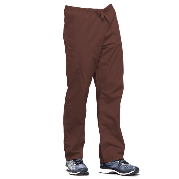 Cherokee Workwear 4100 Scrubs Pants Unisex Drawstring Cargo Chocolate 3XL