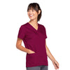 Cherokee Workwear 4770 Scrubs Top Women's Snap Front V-Neck Wine 4XL