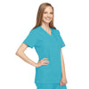Cherokee Workwear 4801 Scrubs Top Women's Mock Wrap Tunic Turquoise 4XL
