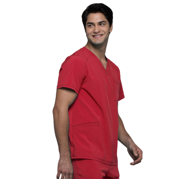 Cherokee Infinity CK900A Scrubs Top Men's V-Neck Red 5XL