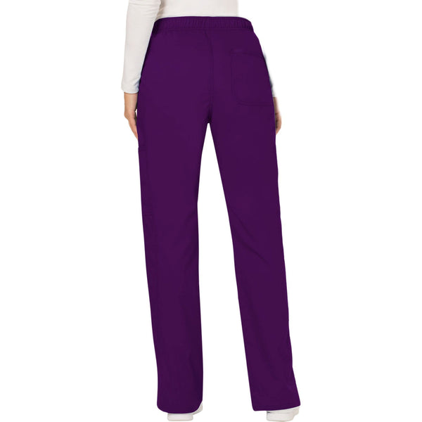 Cherokee Workwear Revolution WW120 Scrubs Pants Women's Mid Rise Moderate Flare Drawstring Eggplant 3XL