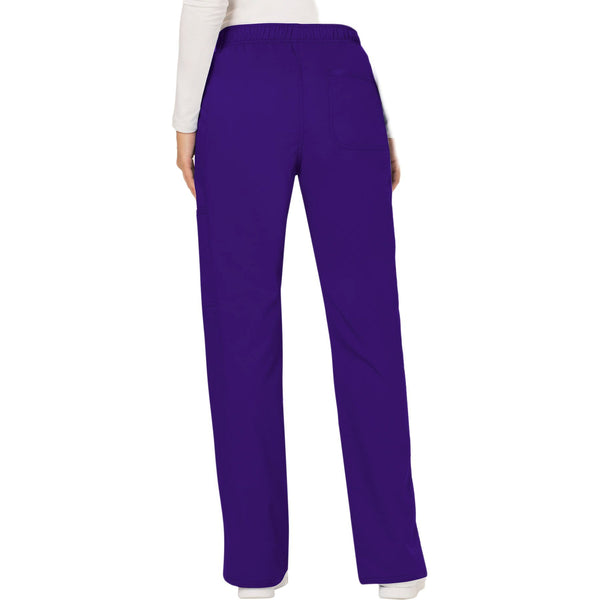 Cherokee Workwear Revolution WW120 Scrubs Pants Women's Mid Rise Moderate Flare Drawstring Grape 3XL