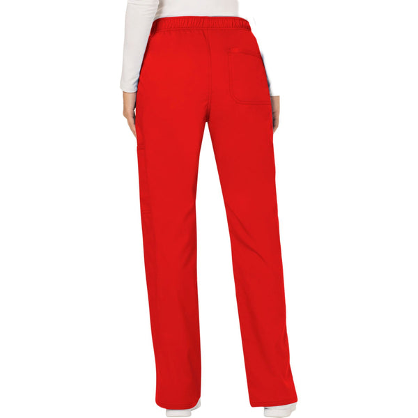 Cherokee Workwear Revolution WW120 Scrubs Pants Women's Mid Rise Moderate Flare Drawstring Red 3XL