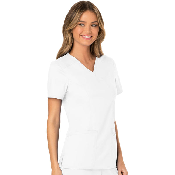 Cherokee Workwear Revolution WW610 Scrubs Top Women's Mock Wrap White 5XL