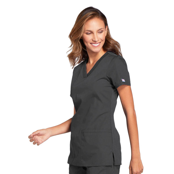 Cherokee Workwear WW645 Scrubs Top Women's V-Neck Pewter 4XL