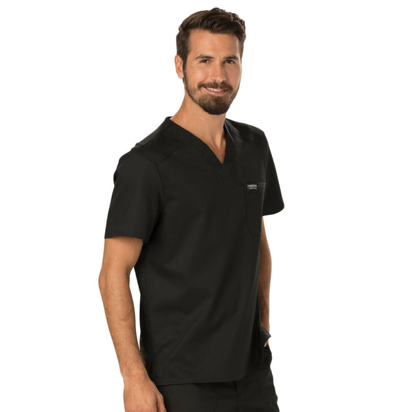 Cherokee Workwear Revolution WW690 Scrubs Top Men's V-Neck Black 5XL