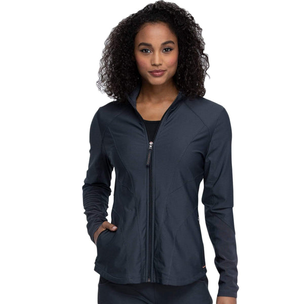 Cherokee Warm Up Jacket Cherokee Form CK390 Scrubs Warm Up Jacket Women Pewter