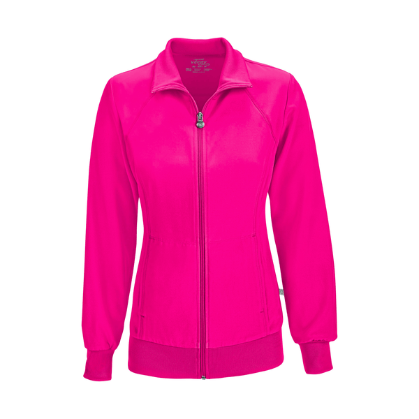 Cherokee Scrubs Jacket 2XL Cherokee Infinity 2391A Scrubs Jacket Women's Zip Front Warm-Up Carmine Pink