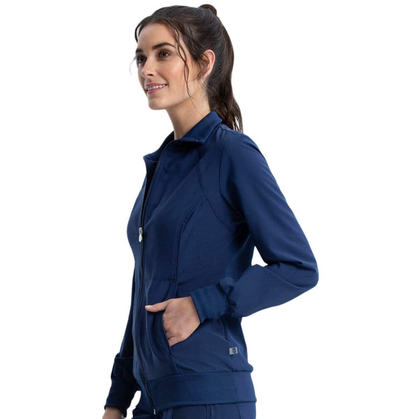 Cherokee Scrubs Jacket Cherokee Infinity 2391A Scrubs Jacket Women's Zip Front Warm-Up Navy