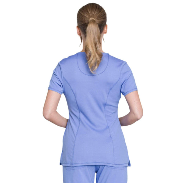 Cherokee Scrubs Top Cherokee Infinity 2624A Scrubs Top Women's Round Neck Ceil Blue