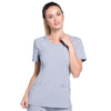 Cherokee Scrubs Top 2XL Cherokee Infinity 2624A Scrubs Top Women's Round Neck Grey