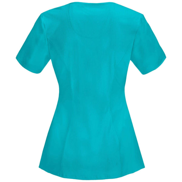 Cherokee Scrubs Top 2XL Cherokee Infinity 2624A Scrubs Top Women's Round Neck Teal Blue