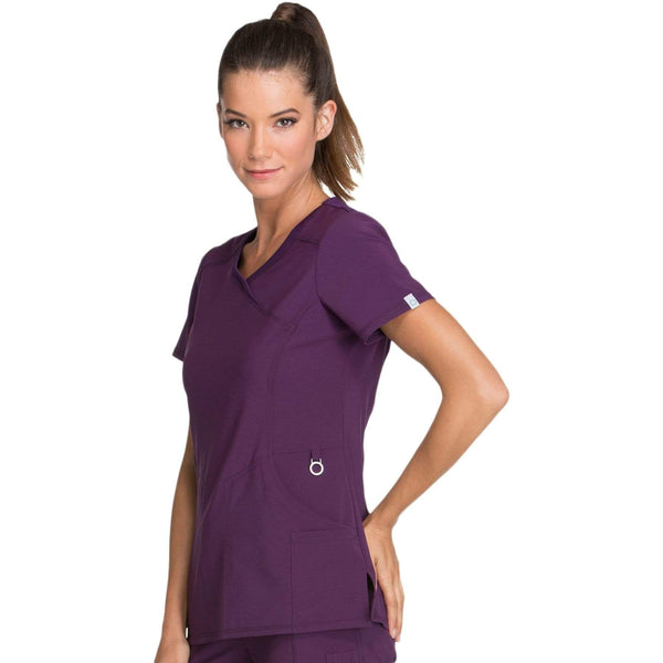 Cherokee Scrubs Top Cherokee Infinity 2625A Scrubs Top Women's Mock Wrap Eggplant