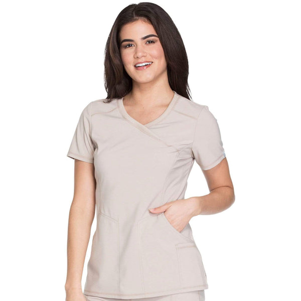 Cherokee Scrubs Top Cherokee Infinity 2625A Scrubs Top Women's Mock Wrap Khaki