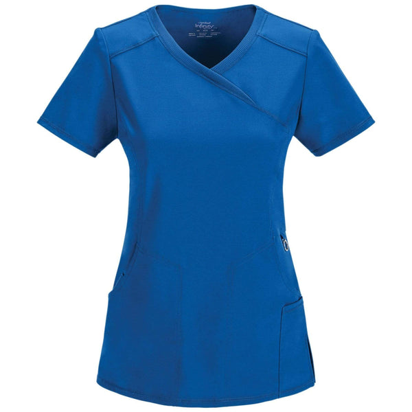 Cherokee Scrubs Top 2XL Cherokee Infinity 2625A Scrubs Top Women's Mock Wrap Royal