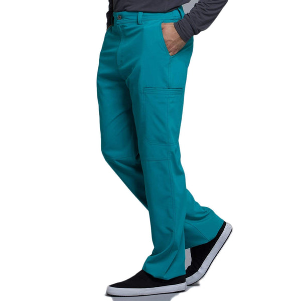 Cherokee Scrubs Pants Cherokee Infinity CK200A Scrubs Pants Men's Fly Front Teal Blue