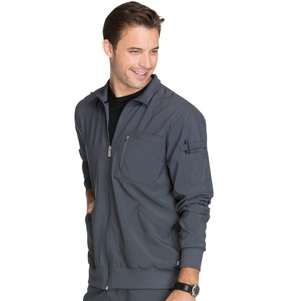 Cherokee Scrubs Jacket Cherokee Infinity CK305A Scrubs Jacket Men's Zip Front Pewter