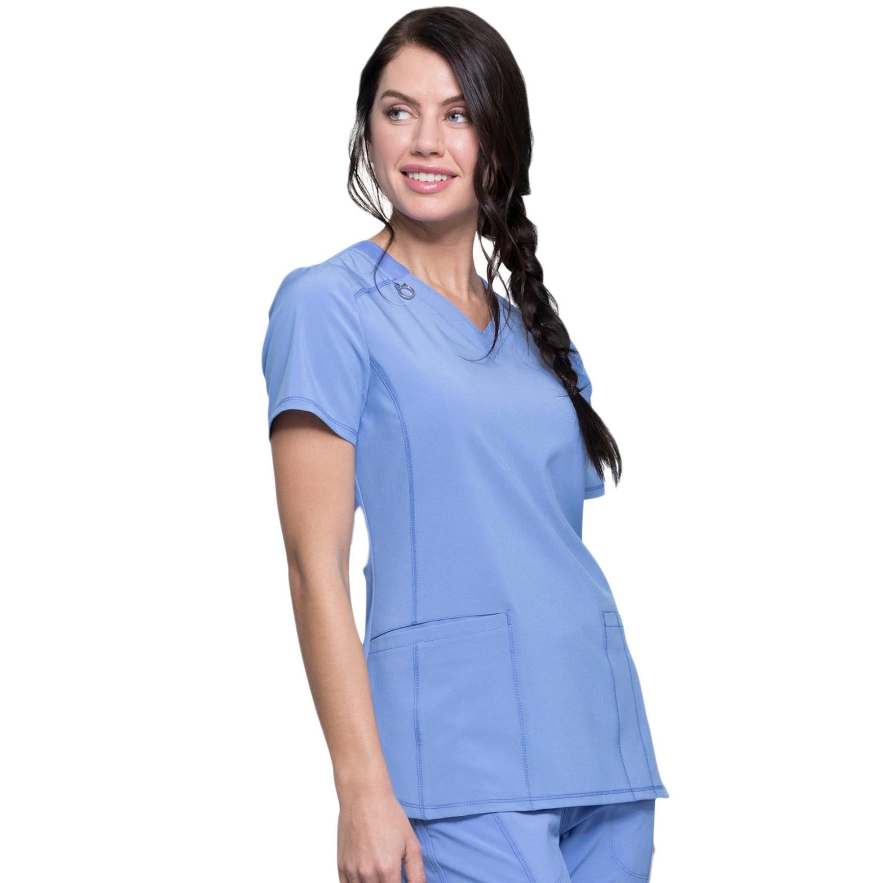 Cherokee Infinity CK865A Scrubs Top Women Ciel Blue — Medshop Singapore