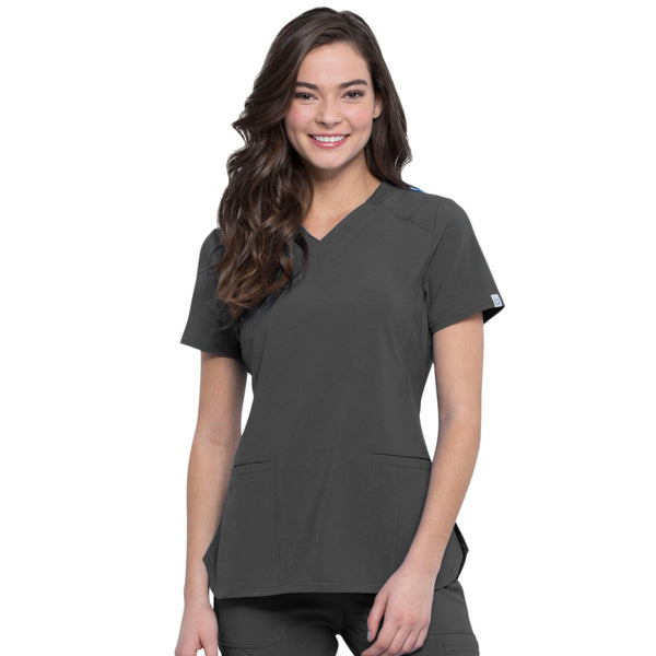 Cherokee Top 2XL Cherokee Infinity CK865A Scrubs Top Women Pewter