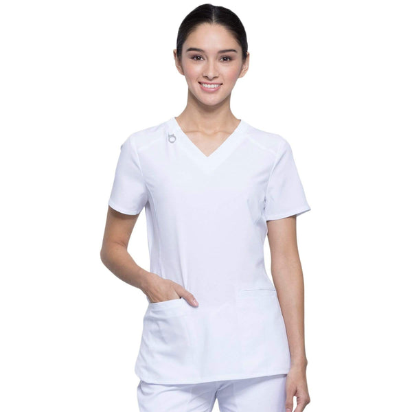 Cherokee Top Cherokee Infinity CK865A Scrubs Top Women White