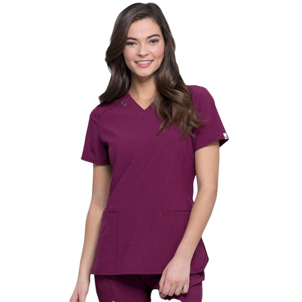 Cherokee Top 2XL Cherokee Infinity CK865A Scrubs Top Women Wine