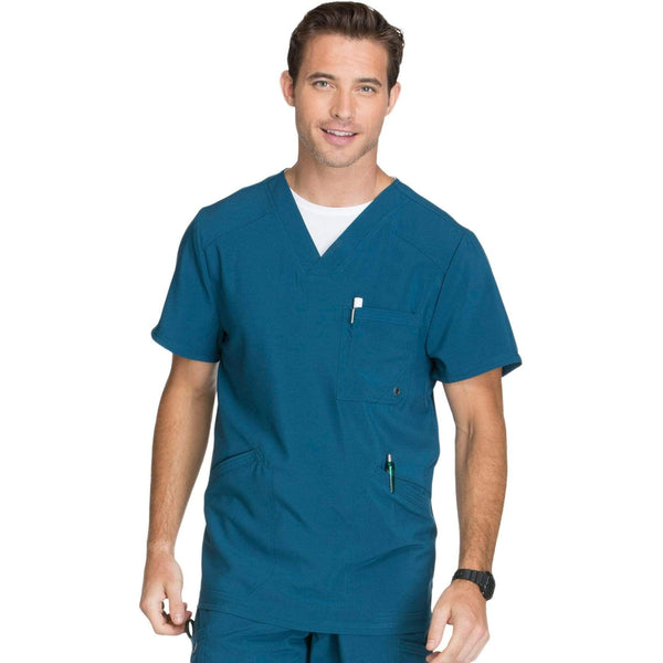 Cherokee Scrubs Top 2XL Cherokee Infinity CK900A Scrubs Top Men's V-Neck Caribbean Blue