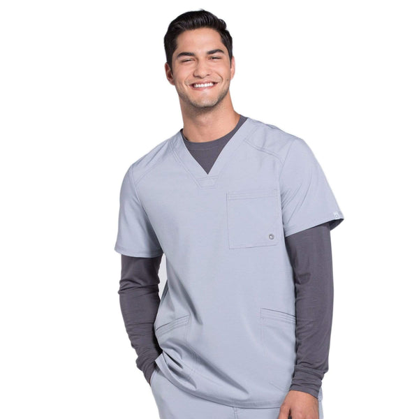 Cherokee Scrubs Top 2XL Cherokee Infinity CK900A Scrubs Top Men's V-Neck Grey