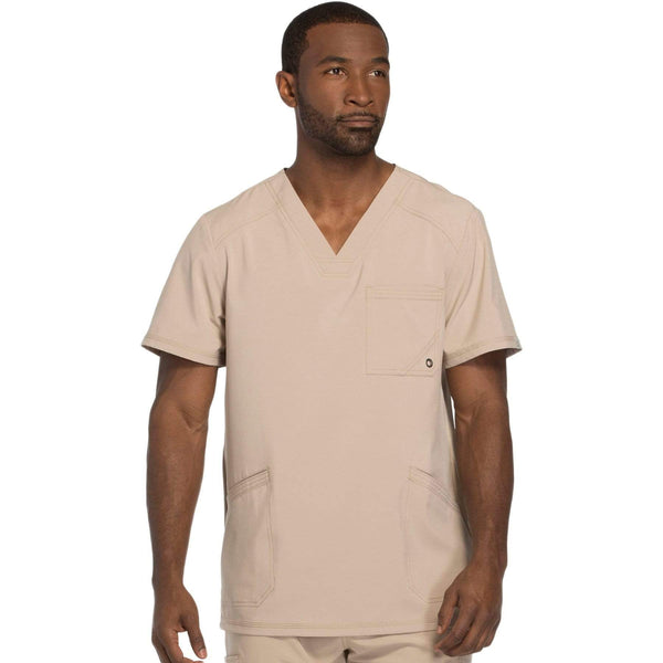 Cherokee Scrubs Top 2XL Cherokee Infinity CK900A Scrubs Top Men's V-Neck Khaki