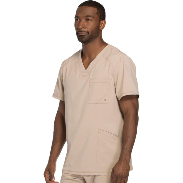 Cherokee Scrubs Top Cherokee Infinity CK900A Scrubs Top Men's V-Neck Khaki