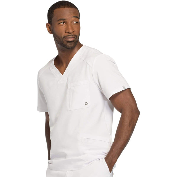 Cherokee Scrubs Top Cherokee Infinity CK900A Scrubs Top Men's V-Neck White