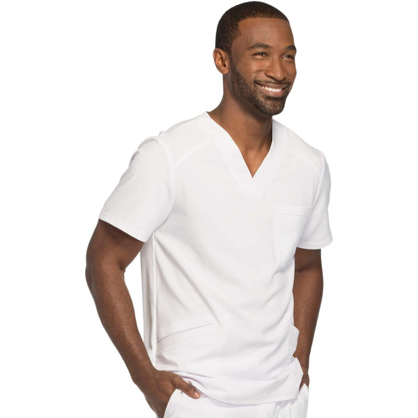 Cherokee Scrubs Top Cherokee Infinity CK900A Scrubs Top Men's V-Neck White