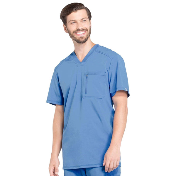 Cherokee Scrubs Top Cherokee Infinity CK910A Scrubs Top Men's V-Neck Ceil Blue