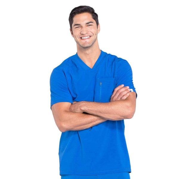 Cherokee Scrubs Top 2XL Cherokee Infinity CK910A Scrubs Top Men's V-Neck Royal