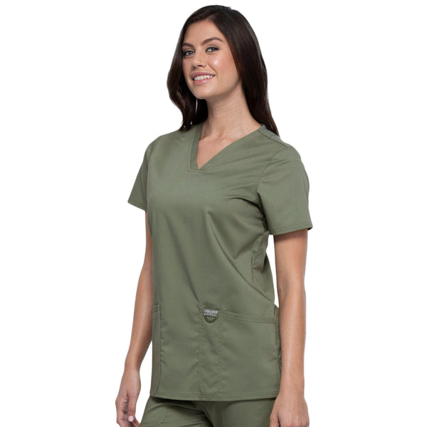 Cherokee Top Cherokee Revolution WW620 Scrubs Top Women Olive