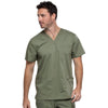 Cherokee Top 2XL Cherokee Revolution WW670 Scrubs Top Men Olive