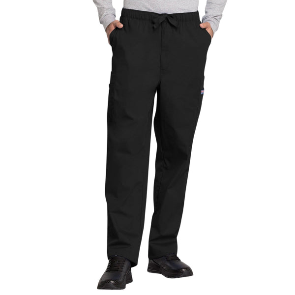 Cherokee Scrubs Pants Cherokee Workwear 4000 Scrubs Pants Men's Drawstring Cargo Black